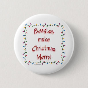 Chapa Redonda De 5 Cm Los Beagles Hacen Que Los Navidades Se Merry - Bot