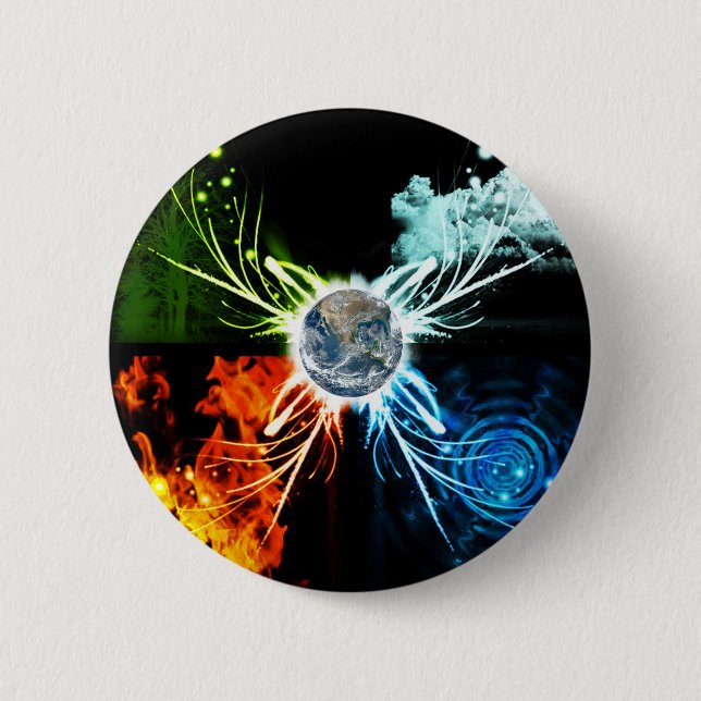 Chapa Redonda De 5 Cm Los cuatro elementos (Anverso)