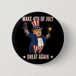 Chapa Redonda De 5 Cm Los fuegos artificiales De Donald Trump Hacen Que