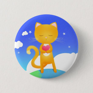 Chapa Redonda De 5 Cm Los gatos quieren la paz de mundo - insignia del