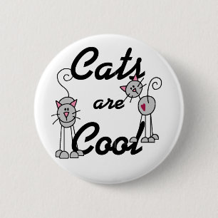 Chapa Redonda De 5 Cm Los gatos son camisetas y regalos frescos