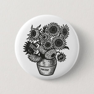 Chapa Redonda De 5 Cm Los girasoles de Van Gogh