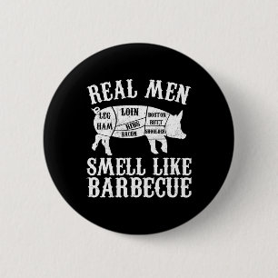Chapa Redonda De 5 Cm Los hombres de verdad huelen como Byrbeque Bbq Byr