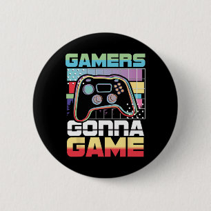 Chapa Redonda De 5 Cm Los jugadores van a jugar videojuego Jugador Gamin