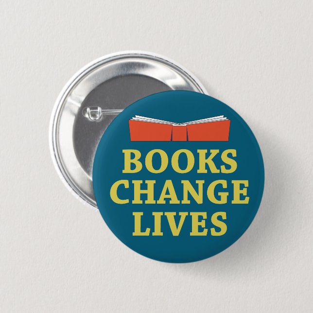 Chapa Redonda De 5 Cm Los libros cambian vidas (Anverso y reverso)