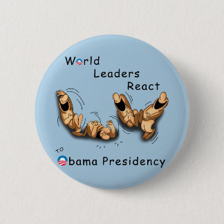 Chapa Redonda De 5 Cm Los líderes mundiales reaccionan (Obama)