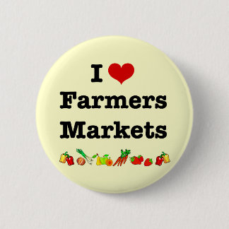 Chapa Redonda De 5 Cm Los mercados de los agricultores del corazón