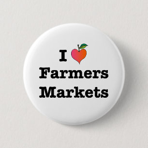 Chapa Redonda De 5 Cm Los mercados de los agricultores del corazón