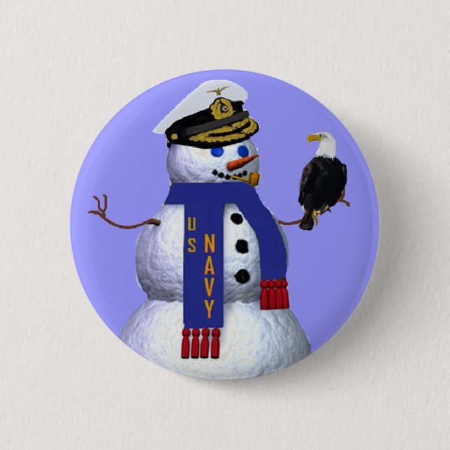 Chapa Redonda De 5 Cm Los militares de la marina de guerra abotonan (Anverso)