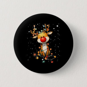 Chapa Redonda De 5 Cm Los Navidades de renos de Rudolph Red Nose Santa C