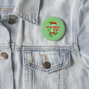 Chapa Redonda De 5 Cm Los Navidades Elf de los Trabajadores Postales, El