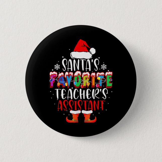 Chapa Redonda De 5 Cm Los profesores favoritos de Santa Navidad divertid (Anverso)