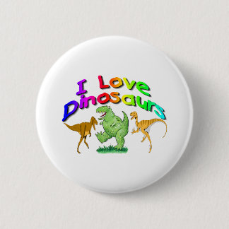 Chapa Redonda De 5 Cm Los regalos de los dinosaurios de los niños "amo"