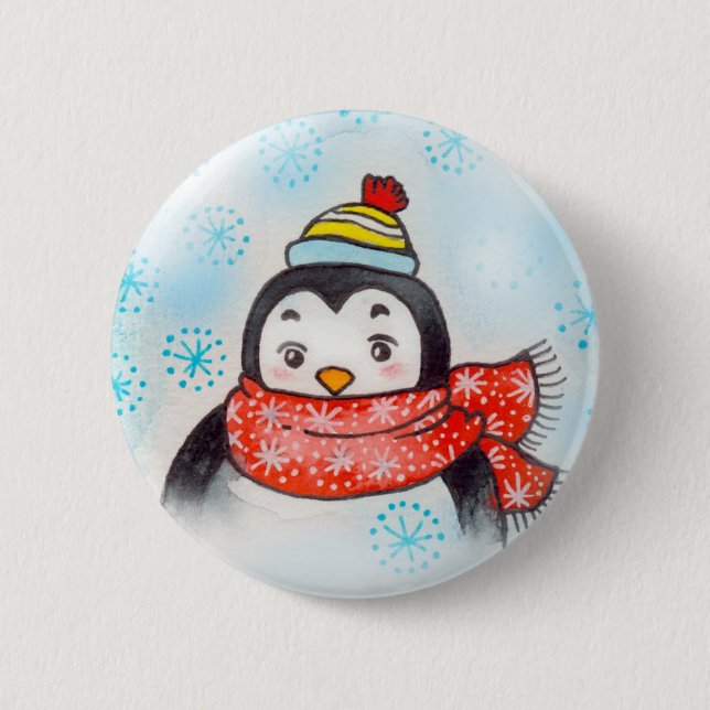 Chapa Redonda De 5 Cm Los saludos de Pengu (Anverso)