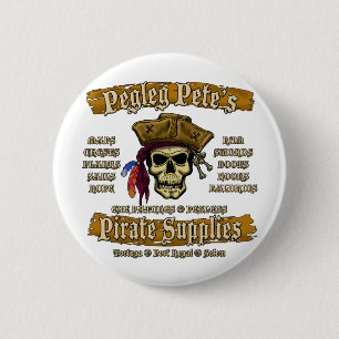 Chapa Redonda De 5 Cm Los suministros piratas de Pegleg Pete
