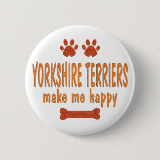 Chapa Redonda De 5 Cm Los terrieres de Yorkshire me hacen feliz