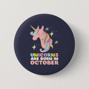 Chapa Redonda De 5 Cm Los Unicornios Nacieron En Octubre, Un Chica De Cu
