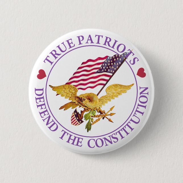 CHAPA REDONDA DE 5 CM LOS VERDADEROS PATRIOTAS DEFIENDEN LA CONSTITUCIÓN (Anverso)