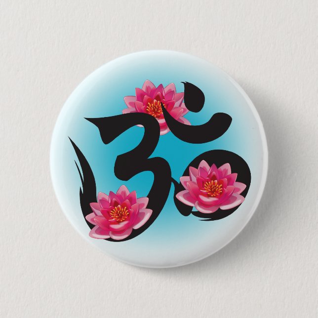 Chapa Redonda De 5 Cm loto de OM (Anverso)