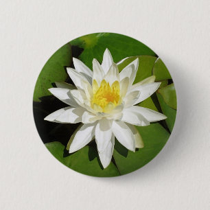 Chapa Redonda De 5 Cm Lotus blanco