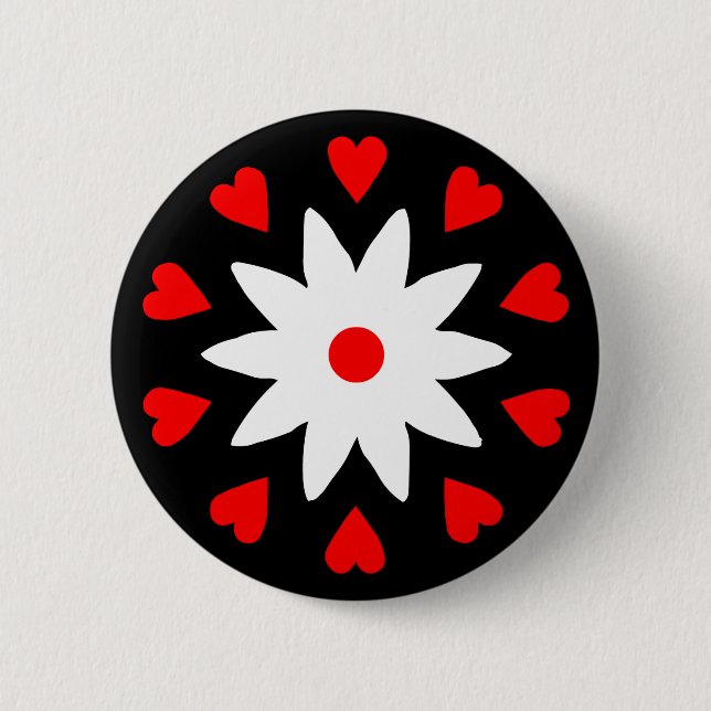 Chapa Redonda De 5 Cm Lotus Heart (Anverso)