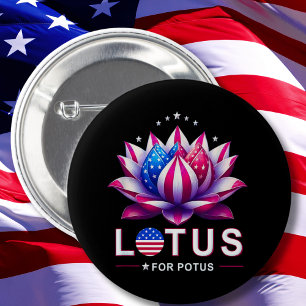 Chapa Redonda De 5 Cm Lotus para Potus Kamala Harris Trendy Lotus Potus