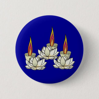 Chapa Redonda De 5 Cm Lotus y Deepas Blancos