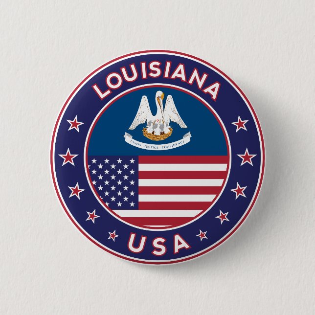 Chapa Redonda De 5 Cm Louisiana (Anverso)