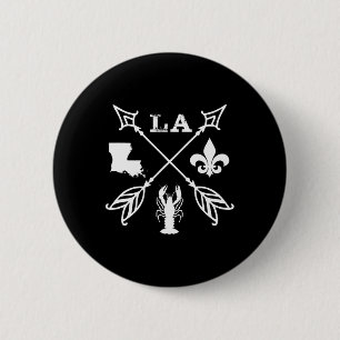 Chapa Redonda De 5 Cm Louisiana Arrow T Shirt New Orleans Mardi Gras