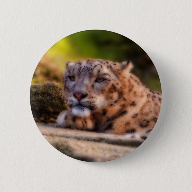 Chapa Redonda De 5 Cm Lounging Leopard (Anverso)