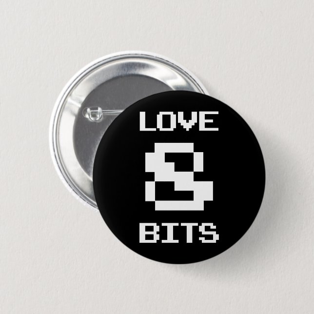 Chapa Redonda De 5 Cm Love 8 Bits (Anverso y reverso)