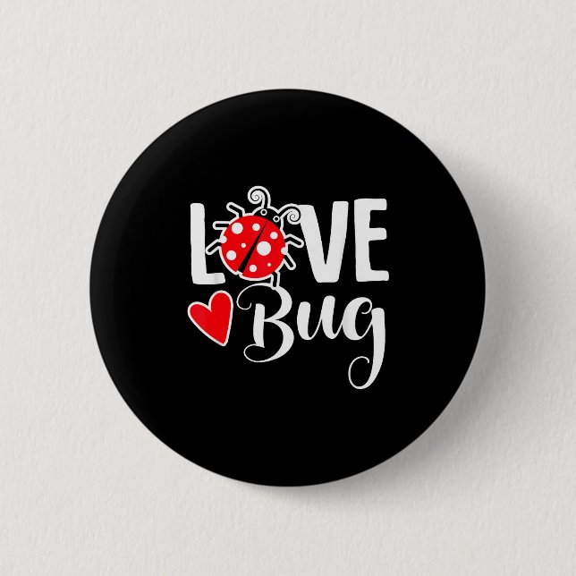 Chapa Redonda De 5 Cm Love Bug Cute Valentine's Day Party Ladybug  (Anverso)