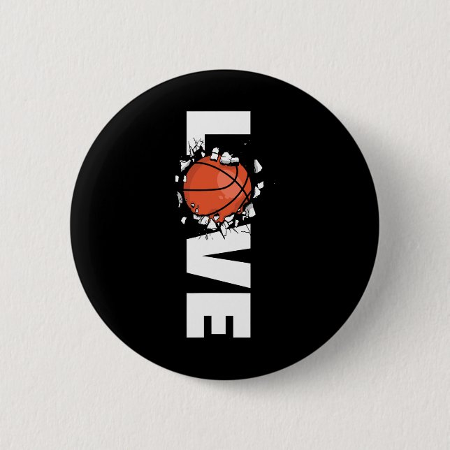 Chapa Redonda De 5 Cm Love Bysketbyll 2 (Anverso)