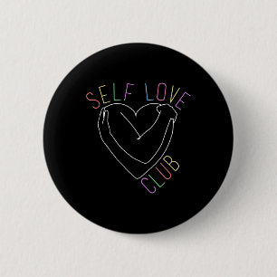 Chapa Redonda De 5 Cm Love Club Mental Health Awareness Line Art for Sup