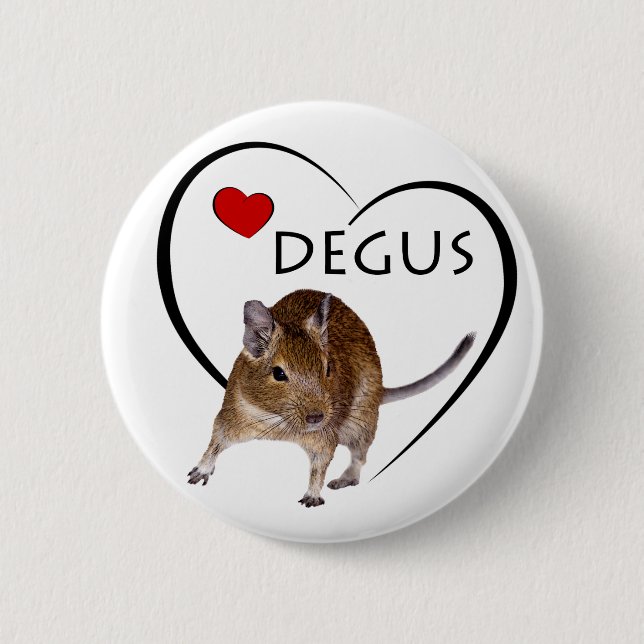 Chapa Redonda De 5 Cm Love Degus Badge (Anverso)
