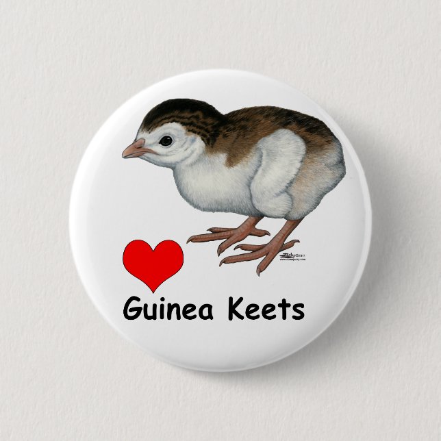 Chapa Redonda De 5 Cm Love Guinea Keets (Anverso)