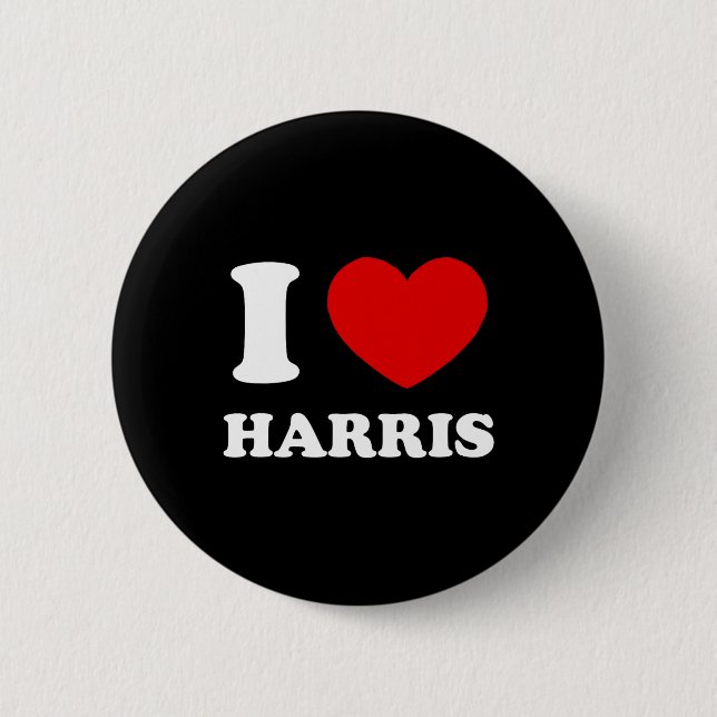 Chapa Redonda De 5 Cm Love Harris I Heart Harris Funny First Name Harris (Anverso)