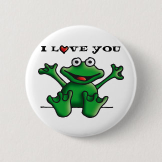 Chapa Redonda De 5 Cm love heart frog