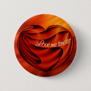Chapa Redonda De 5 Cm Love Me Tender   ondas rojas de fuego