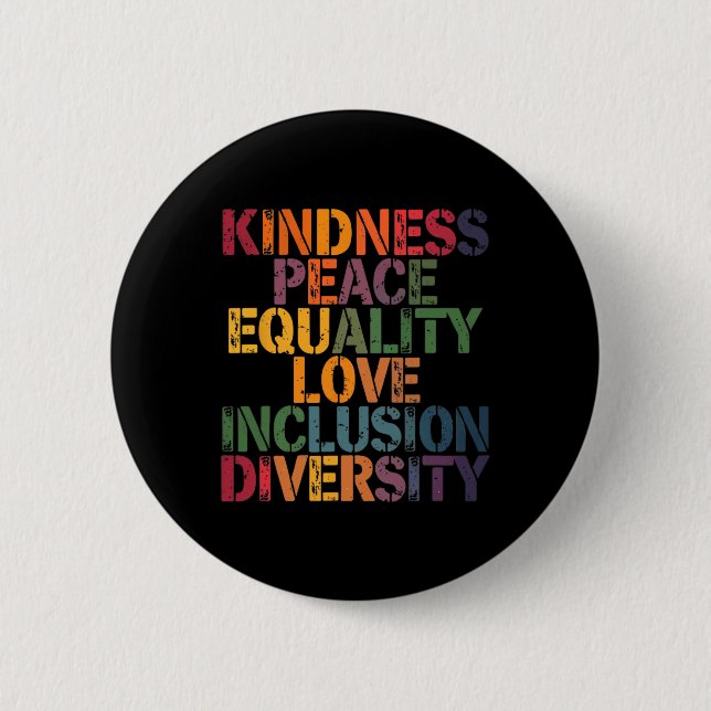 Chapa Redonda De 5 Cm Love Peace Diversity Inclusion Equality Black Hist (Anverso)