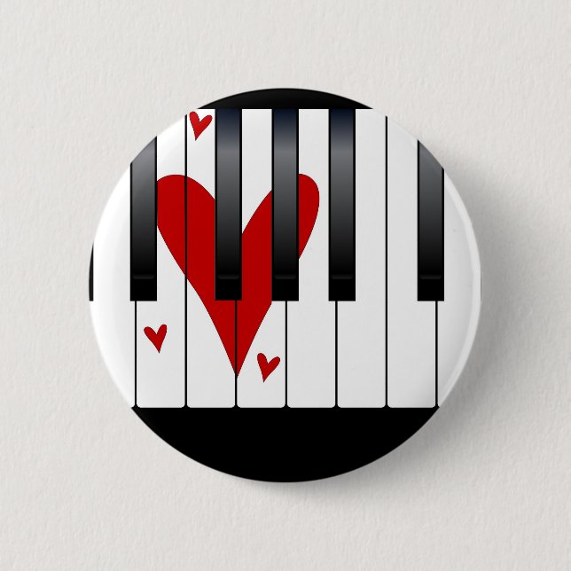 Chapa Redonda De 5 Cm Love Piano (Anverso)