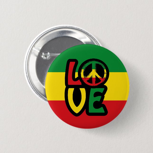 Chapa Redonda De 5 Cm Love Reggae (Anverso y reverso)