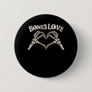 Chapa Redonda De 5 Cm Love Skeleton Hand Classic
