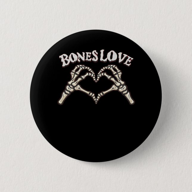 Chapa Redonda De 5 Cm Love Skeleton Hand Classic (Anverso)