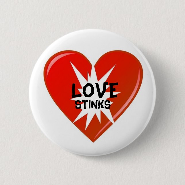 Chapa Redonda De 5 Cm Love Stinks Button (Anverso)