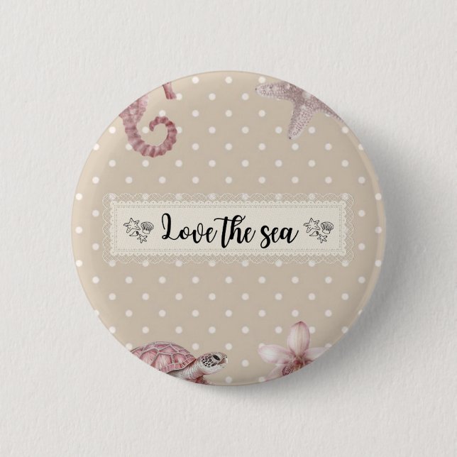 Chapa Redonda De 5 Cm Love the Sea (Anverso)