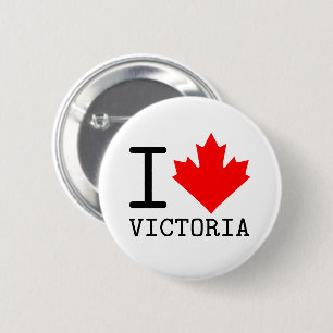 Chapa Redonda De 5 Cm Love Victoria, British Columbia Canada Maple Leaf