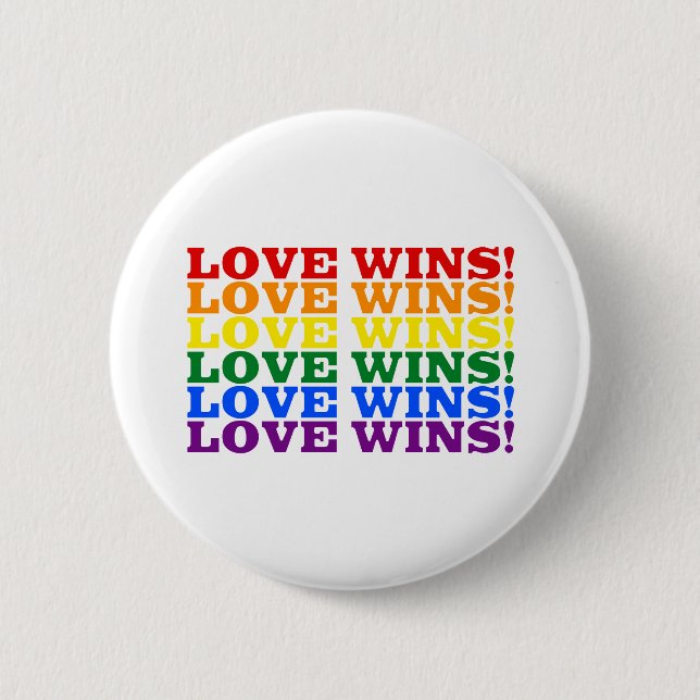 Chapa Redonda De 5 Cm Love Wins rainbow (Anverso)