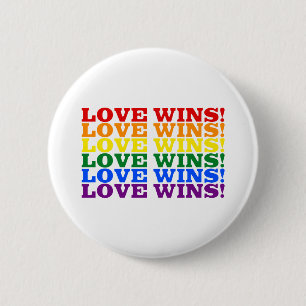 Chapa Redonda De 5 Cm Love Wins rainbow