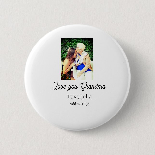 Chapa Redonda De 5 Cm Love you Grandma photo name love message grandkids (Anverso)
